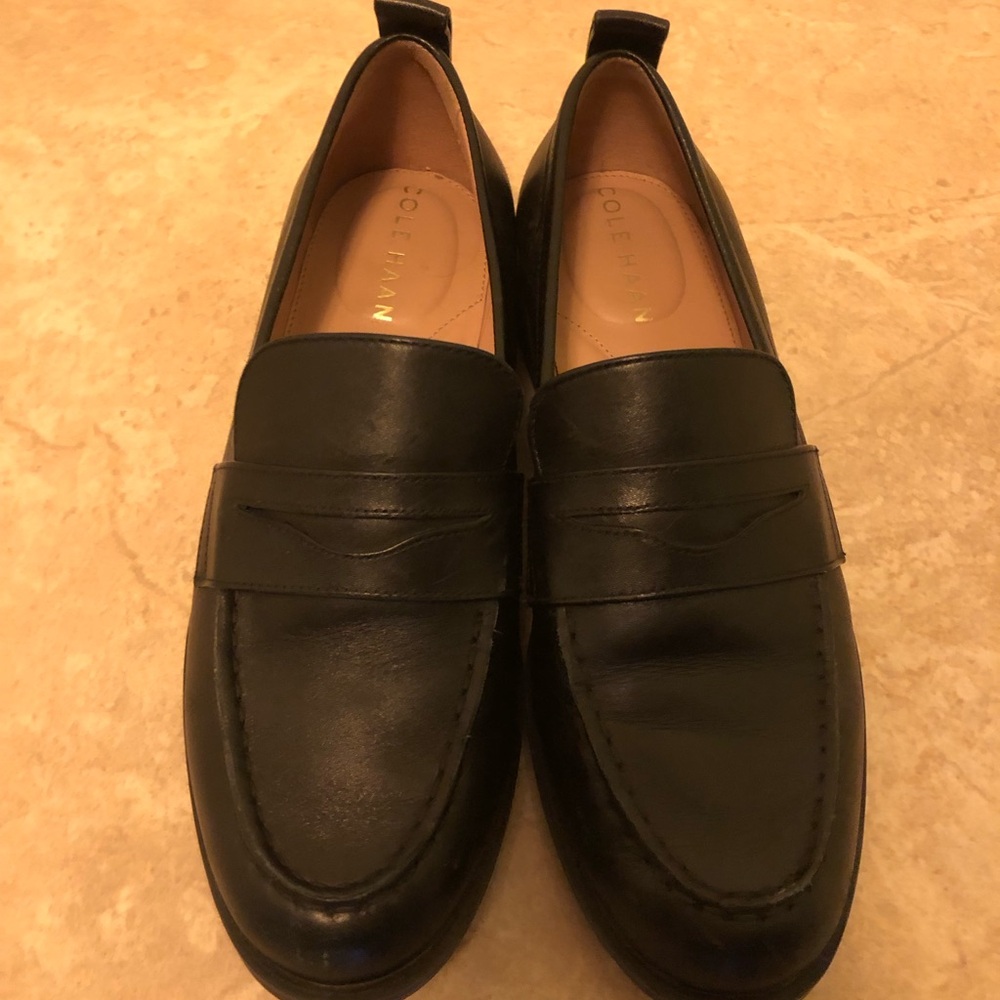 Cole Haan Men's Black Leather Slip-On Loafers